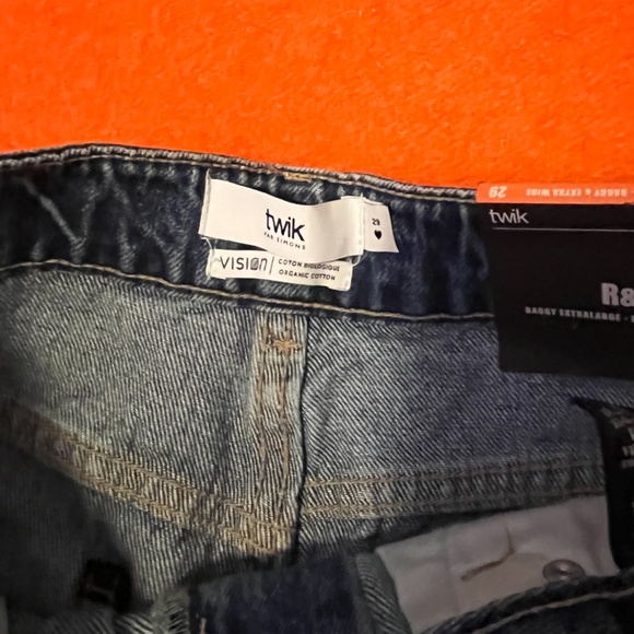 Boho butterflies high waist extra wide leg R&B fit organic cotton jeans NWT - Picture 9 of 13